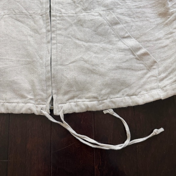 Vintage Eddie Bauer Women's 100% Linen Full Zip Jacket Size Medium Ecru Beige - Picture 3 of 7